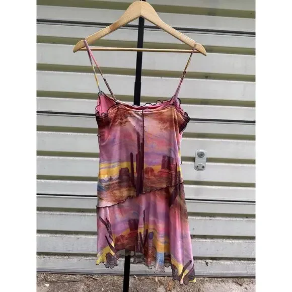 Urban Outfitters Women's Size S Desert Cactus Pink Sundress - Picture 7 of 9